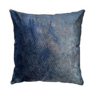 DEPLUSBELLE housse de coussin tissus bleu nuit bronzé geometrique 45x45 cm, possibilité sur mesure - Decadence!