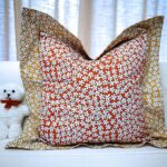 DEPLUSBELLE housse de coussin en coton fleurs à cinq petals orange et jaune 45x45 cm!