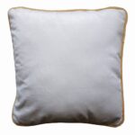 DEPLUSBELLE housse de coussin en velours blanc cassé avec passepoil jaune 40x40 cm!