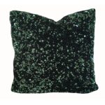 DEPLUSBELLE housse de coussin vert noir gris sequins 40x40 cm