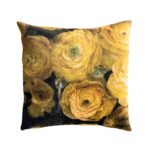 Petite housse fleuri jaune moutarde